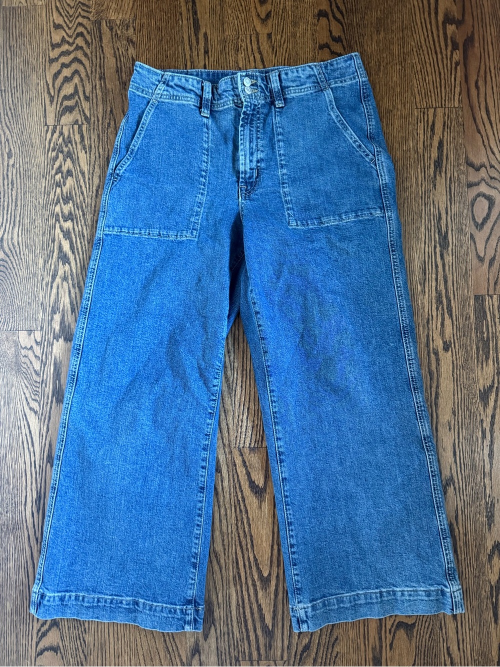 Gap high rise wide leg utility crop jeans 12 31